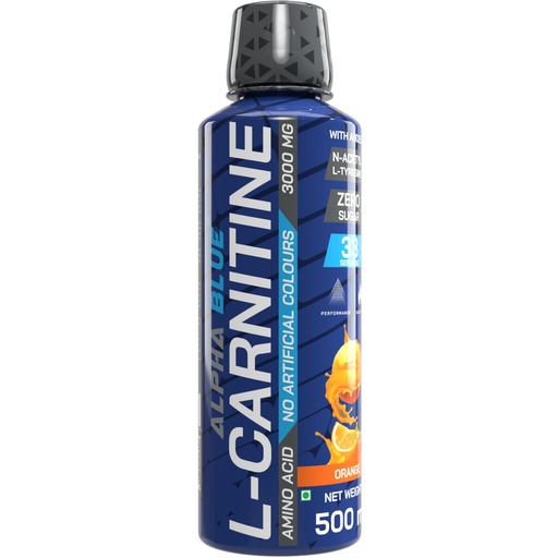 [BRSRA234CQFRQ3I3] ALPHABLUE Liquid L-Carnitine 3000 mg - Supports Fat Metabolism, Weight Loss & Bodybuilding, Vitamin B5 & N-Acetyl L-Tyrosine| ORANGE | 500 ML |
