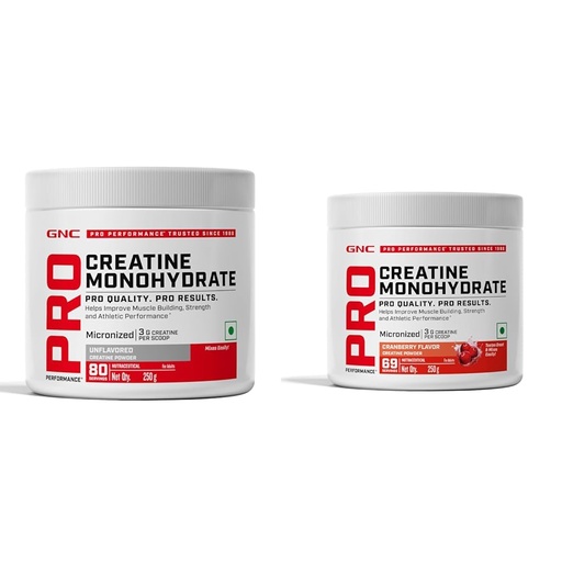 [BRSRAAIOOEIR6GTU] GNC Pro Performance Pure Micronized Creatine Monohydrate | 250 gm | Unflavoured GNC Pro Performance Pure Micronized Creatine Monohydrate | 250 gm | Cranberry