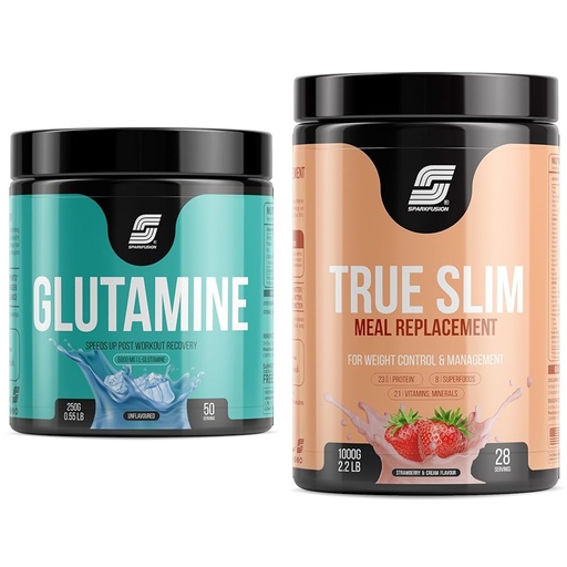 [BRSRYYACOBYB6C3V] Sparkfusion L-Glutamine Powder 5000 mg (250 GM,50 Servings) For Speeds Up Post Workout Recovery Su | Sparkfusion True Slim Protein Powder Meal Replacement Shake | For Weight Control And Management |2