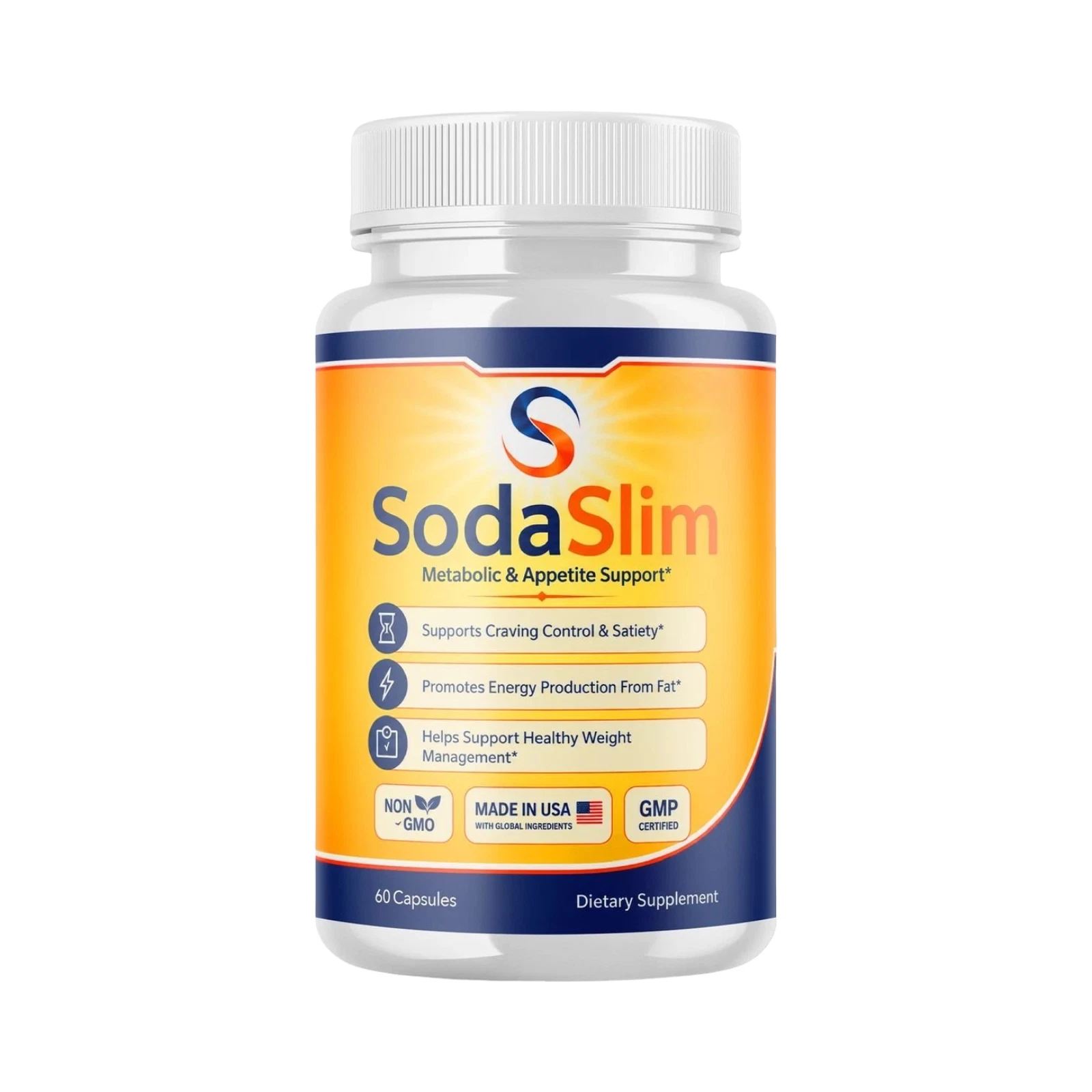[12586B74] SodaSlim Capsules - Soda Slim Metabolic & Digestion Support - 60 Caps