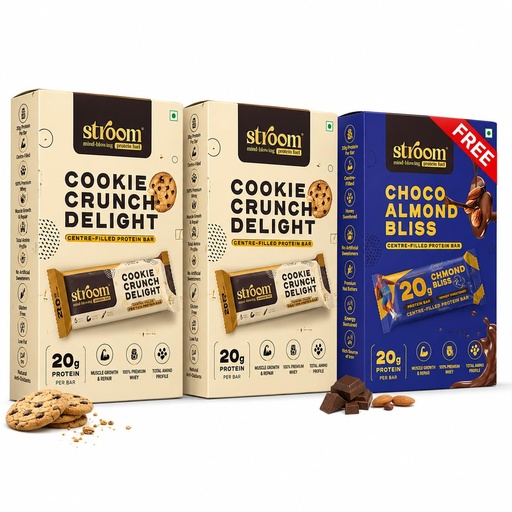 [BRSRYZAYAAHGKHLO] STROOM Centre Filled Protein Bar Cookie Crunch & Choco Almond Combo