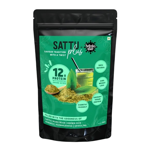[BRSROZQ5AQNWMDY2] Mojo Bar Vegan Protein - 12g Savoury Protein with Super Foods, 300g - 100% Natural & Gluten Free | Sattu, Moong Bean, Brown Rice Protein Powder