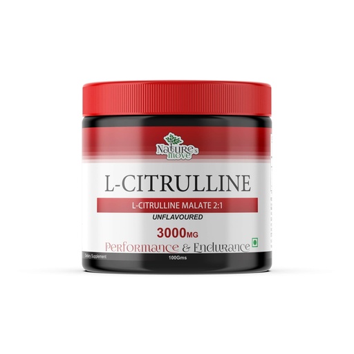 [BRSRGELYOYPQI2TO] Nature's Move L-Citrulline Malate 2:1 Powder 3000MG Unflavoured | Performance & Endurance Support | 100GM