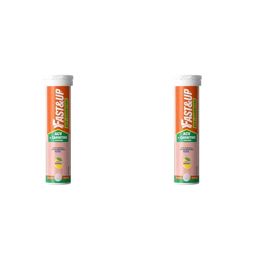 [BRSRAZAQBYIBO3YU] Fast&Up ACV + Carnitine | 500mg ACV | 350mg L-Carnitine | 500mg Garcinia| Triple Action Formula l Energy Booster l Essential Daily Supplement | Lemon Flavour (15 Effervescent Tablets) (Pack of 2)