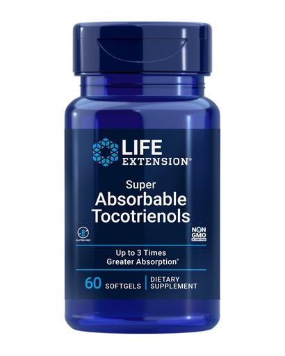 [1EFC11E3] Life Extension Super Absorbable Tocotrienols 60 Count for Healthy Hair and Brain