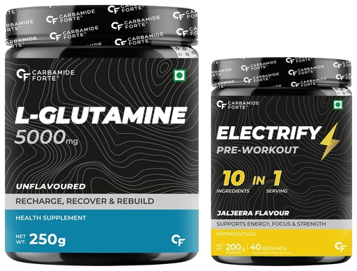 [BRSRAZYRCQIWKD3J] Carbamide Forte L Glutamine Powder | Glutamine Supplement for Men | Unflavoured - 250 Grams | Pre Workout Supplement