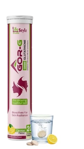 [BRSRY234OEGRQHQ6] GOR-G L-Glutathione 500mg Effervescent Tablets | With Vitamin C, Zinc, Astaxanthin & B Vitamins | Lemon Flavour | Antioxidant Supplement | 20 Effervescent Tablets (Pack of 1)