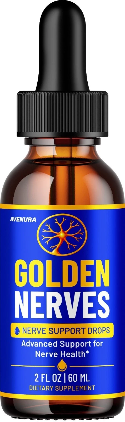 [A7C3603D] (1 Pack) Golden Nerves Liquid Drops – Advanced Formula Drops Brain, Focus Memory