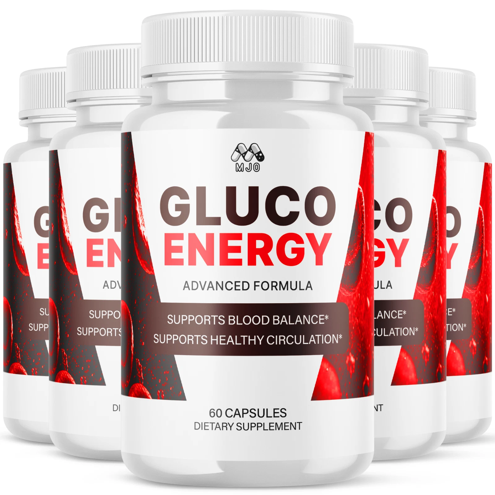[ADEB2FD4] (5 Pack) Gluco Energy Advanced Support Blood Supplement Formula 300 Capsules