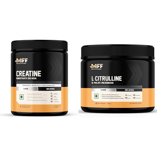 [BRSRYYACOQMGCDLB] MyFitFuel Micronized Creatine Monohydrate (200 Mesh - Easily Absorbed by Body) | 200 gm, (Natural) | MyFitFuel L Citrulline Malate Powder 2000mg | Boosts Nitric Oxide, Delay Fatigue, Pre Workout Supp