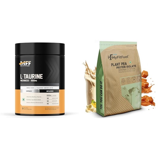 [BRSRYYADDFYGGH3B] MyFitFuel L-Taurine (1000mg) 60 Capsules | MyFitFuel Clean Plant Pea Protein Isolate (27.4g Protein, 4.9g BCAA, 10.6g EAA) |Easy to Digest |