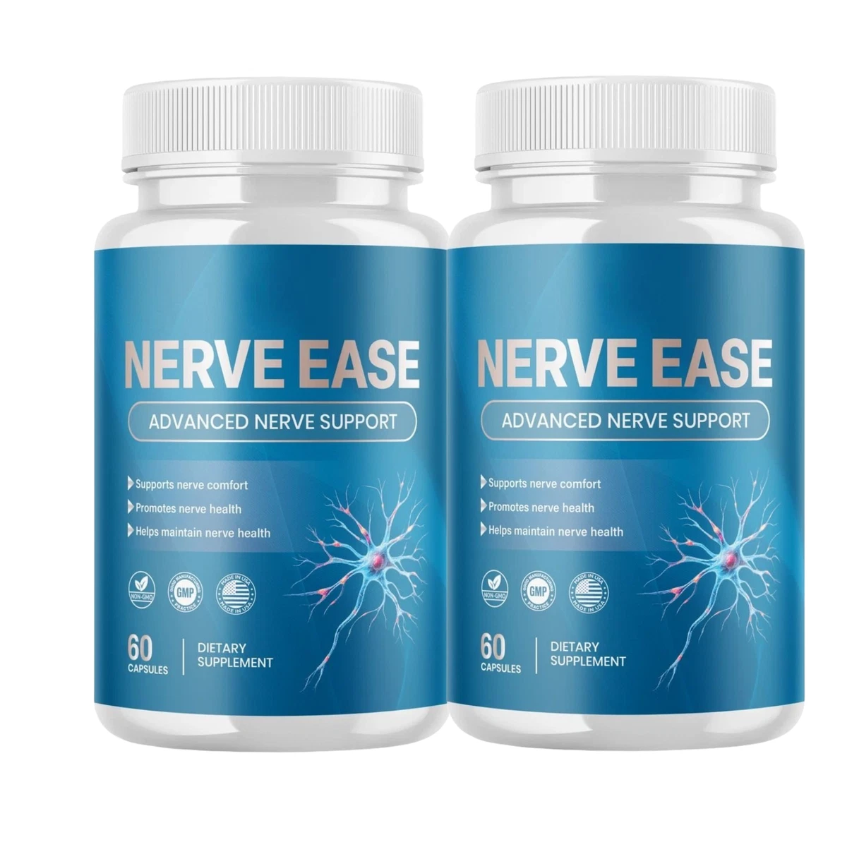 [5CA644D3] 2-Pack Nerve Ease Capsules – NerveEase Nerve Health Support Capsules - 120 Caps