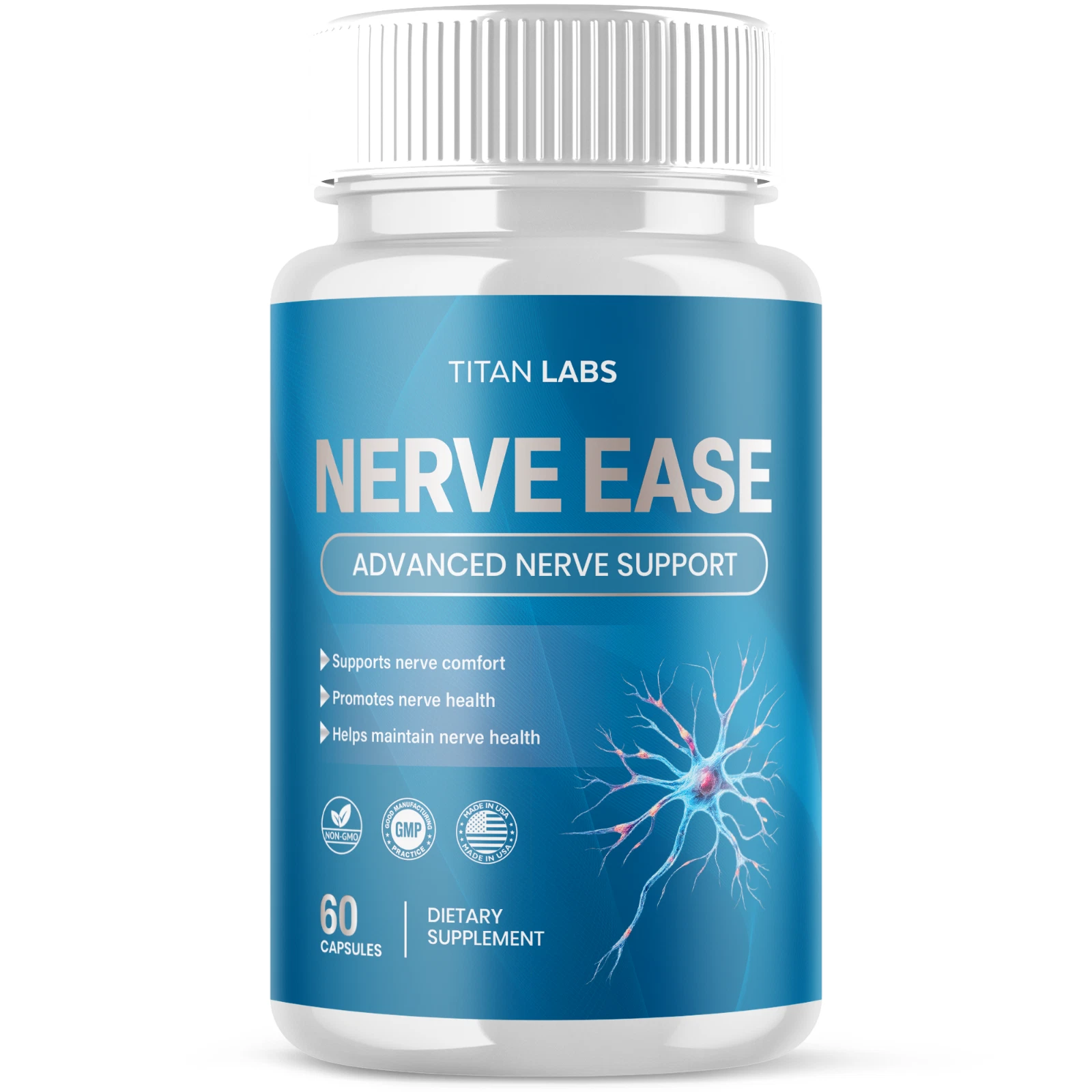 [229B4B1F] (1 Pack) Nerve Ease Nootropic Nerve Support Max Supplement NerveEase 60 Capsules