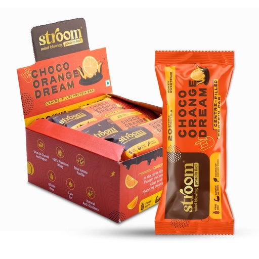 [BRSRA2QPOIOWGEQ6] STROOM Protein Bar Pack | Choco Orange Dream | 20g Protein Bar | 5 Bars