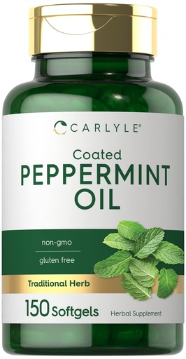 [BRSW2HQROIPR6E34] Carlyle Peppermint Oil Capsules | 150 Softgels | Herbal Supplement | Non-GMO, Gluten Free
