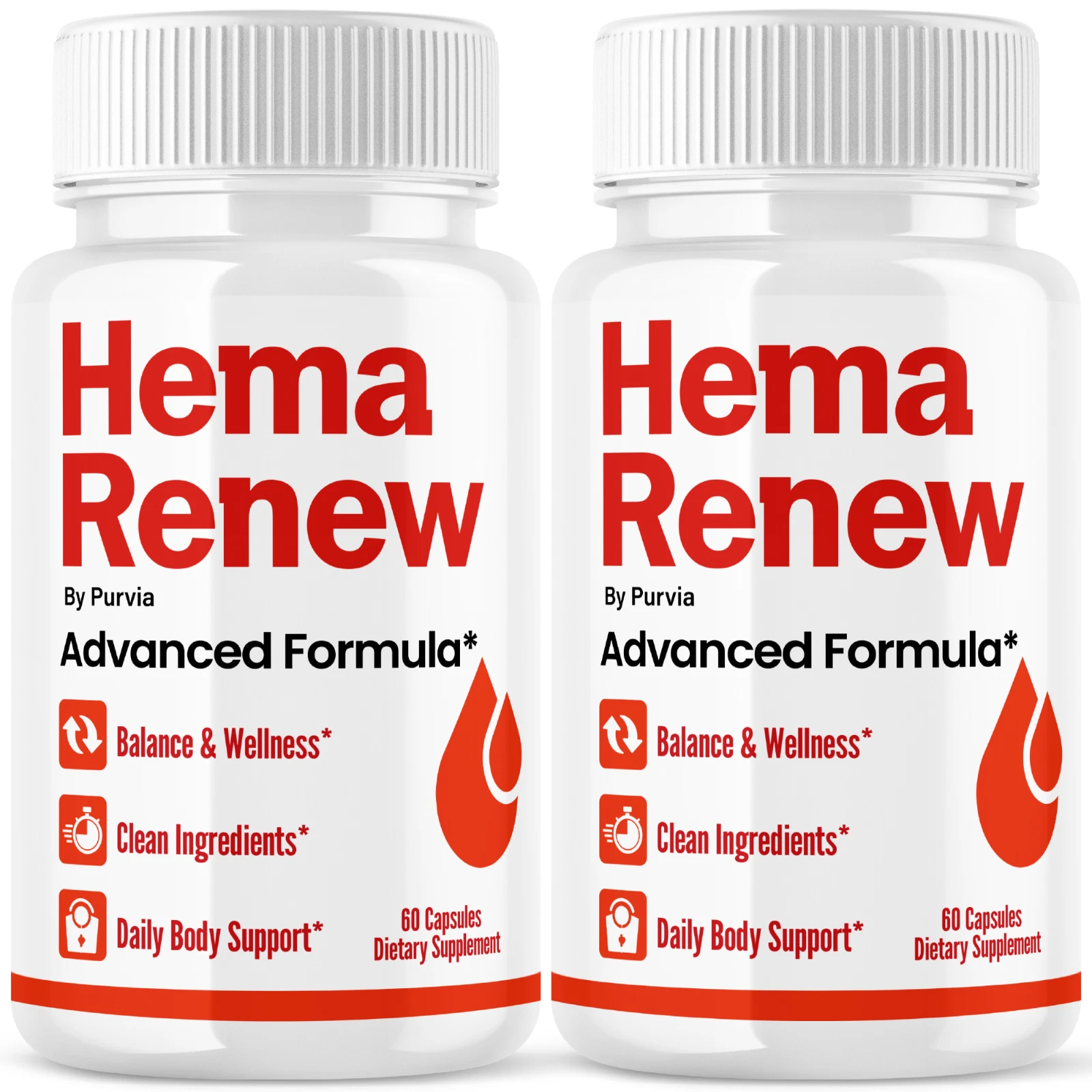 [8B7D7E32] (2 Pack ) Hema Renew Blood Optimizer Capsules HemaRenew Glyco Sugar (120 ct)