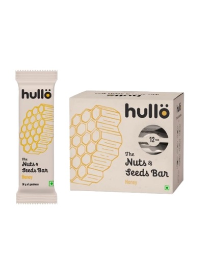 [BRSREGTYC4IGKCL4] Hullo Nuts & Seeds Bar - Honey (12 x 30g Pack) | Dairy Free, Nutrient Rich & Balanced Snack Bars for Kids & Adults | Nutrition Bars No Added Sugar & No Preservatives
