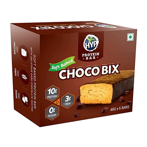 [BRSW2GQ5BUIQYGY4] HYP Zero Sugar Protein Bar, Choco Bix | 10G Protein Energy Bar | Sugar Free Protein Bar With Dark Chocolate Coating | High Protein Bars With No Added Preservatives | Protein Snacks-40 Gm