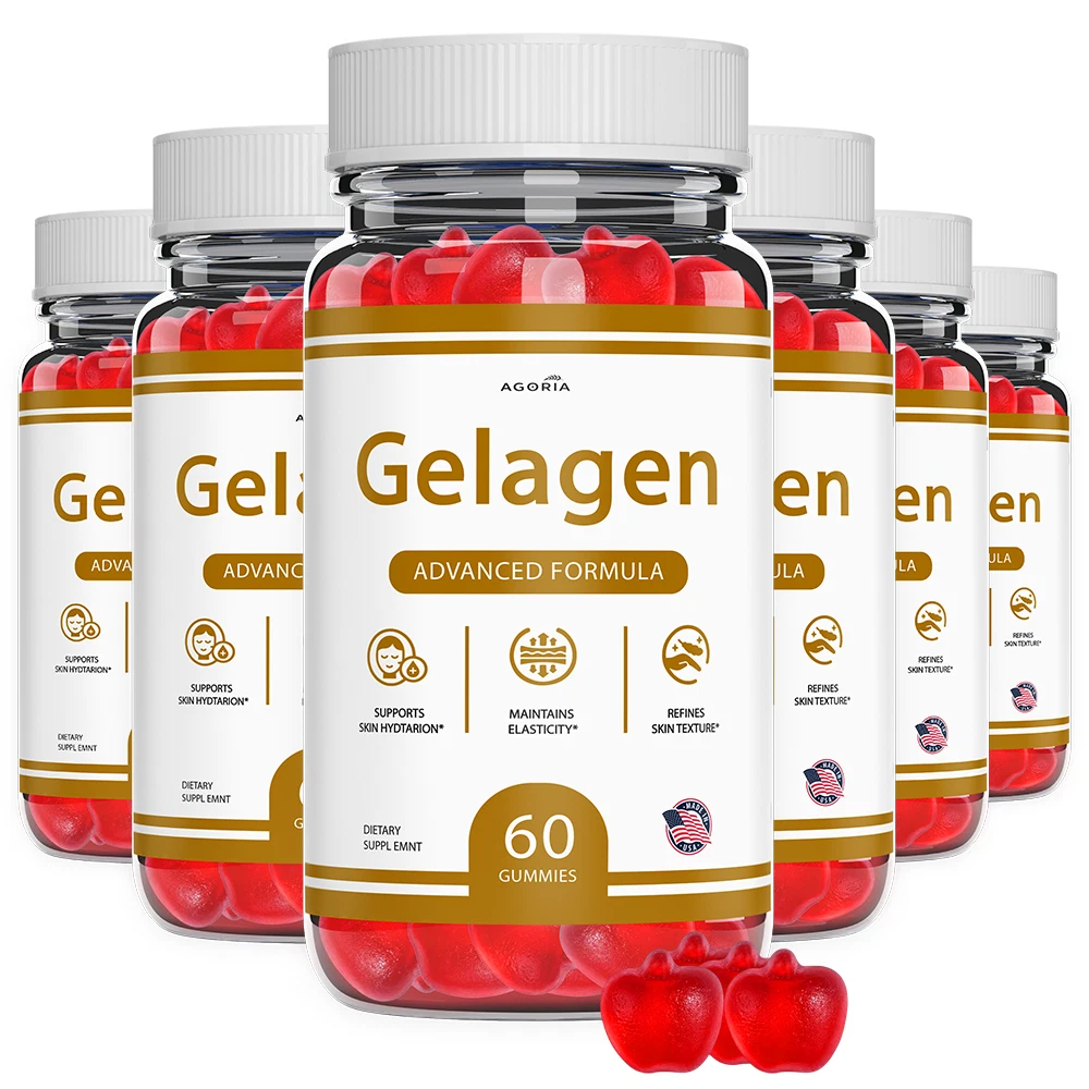 [A3EAEF00] (6 Pack) Gelagen Gummy Advanced Skin Health Support Formula Gela Gen Gummies
