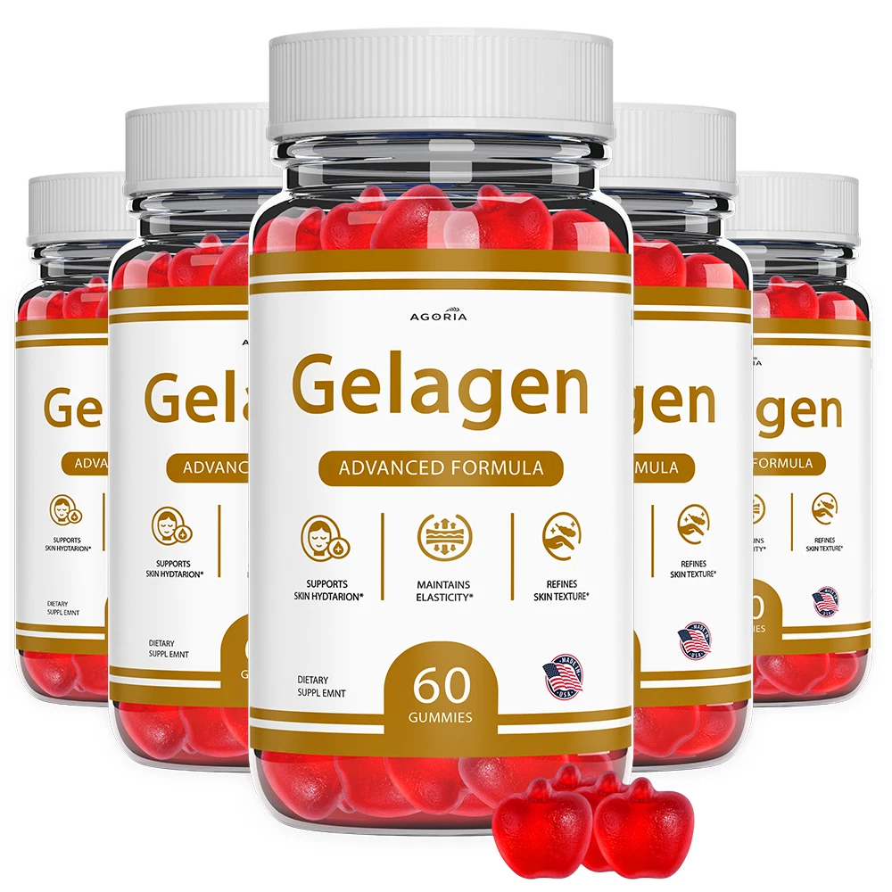 [78B070BE] (5 Pack) Gelagen Gummy Advanced Skin Health Support Formula Gela Gen Gummies