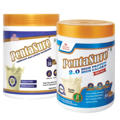 [BRSRYGT5O4IGECI2] PentaSure 2.O High Protein High Calorie & PentaSure Daily Nutrition Vanilla - 1Kg & 400g