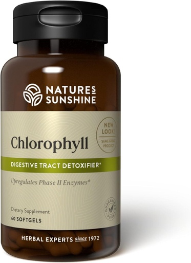 [BRSWIYQECJYRQD3A] Nature's Sunshine Chlorophyll, 60 Softgel Capsules: Support Digestion, Immunity & Detoxification with Internal Deodorant Benefits. Easy-to-Swallow Capsules Promote Overall Well-Being & Energy