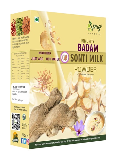 [BRSROHQ2PMGQO2TV] Instant badam SONTI mix milk drink kashmiri kesar Saffron powder 400gms (JUST ADD HOT WATER)