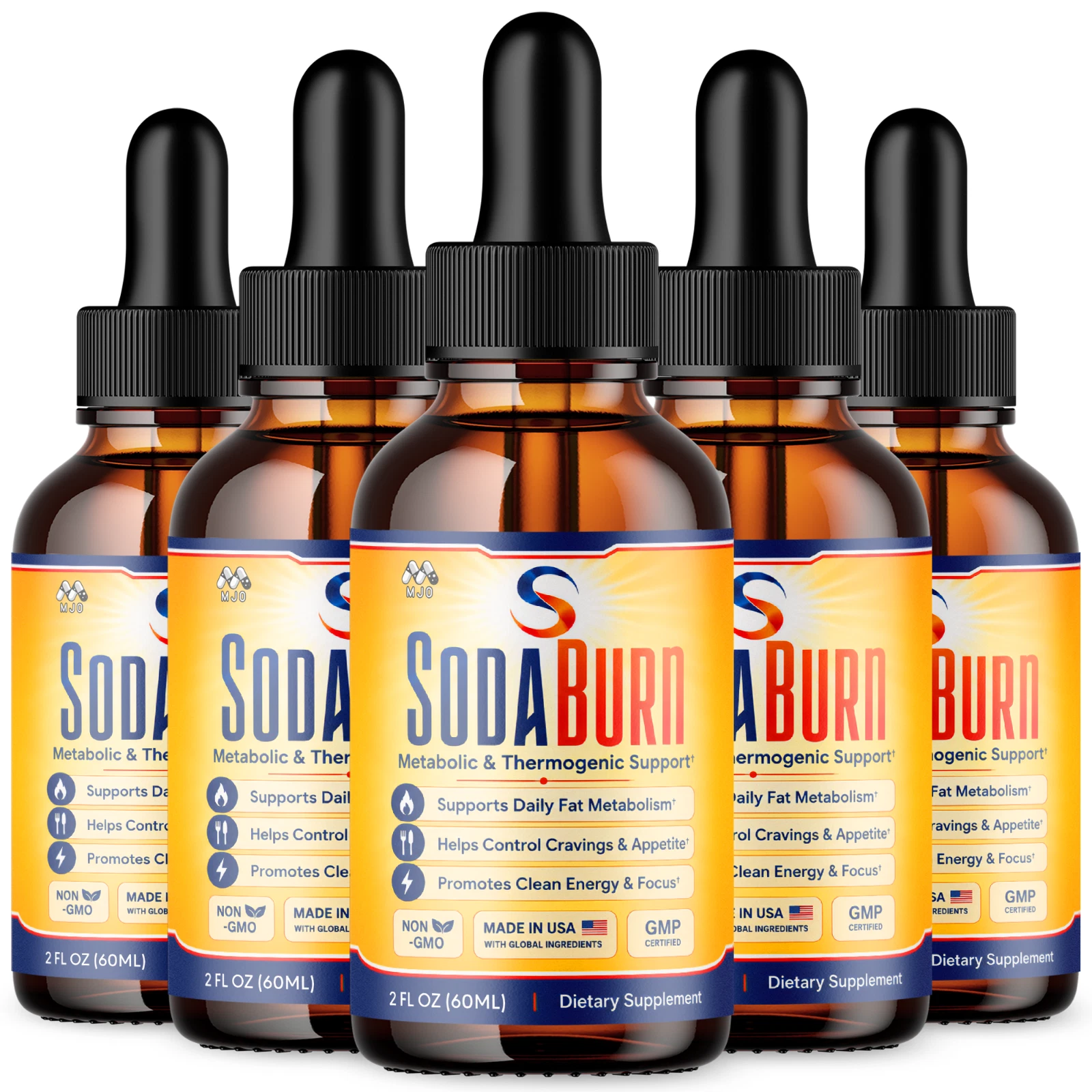 [385EC8C8] (5 Pack) Sodaburn Drops Advanced Weight Management Formula Soda Burn 150 Serving
