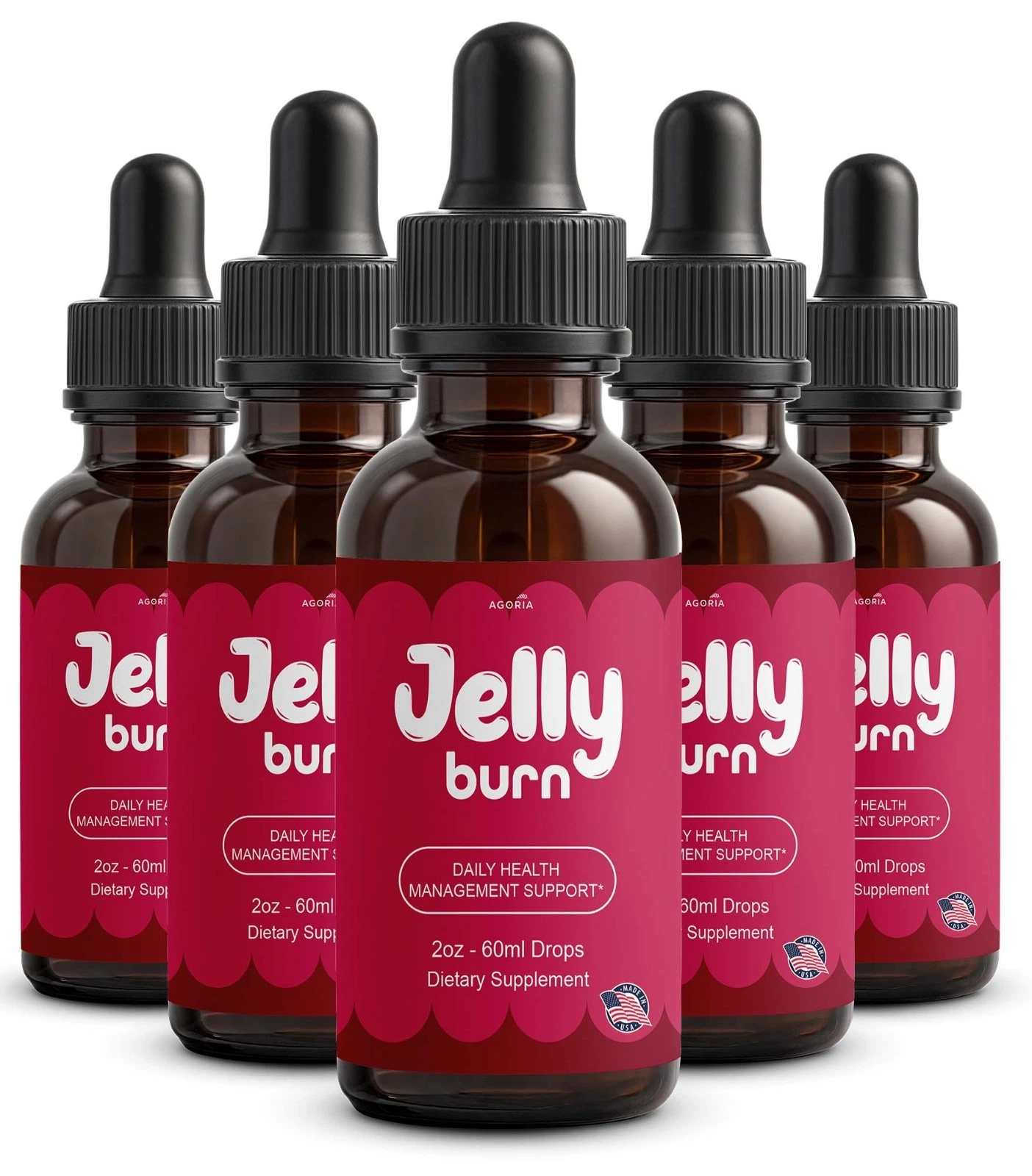 [062322B2] (5 Pack) Jelly Burn Advanced Weight Management Drops, JellyBurn Drops