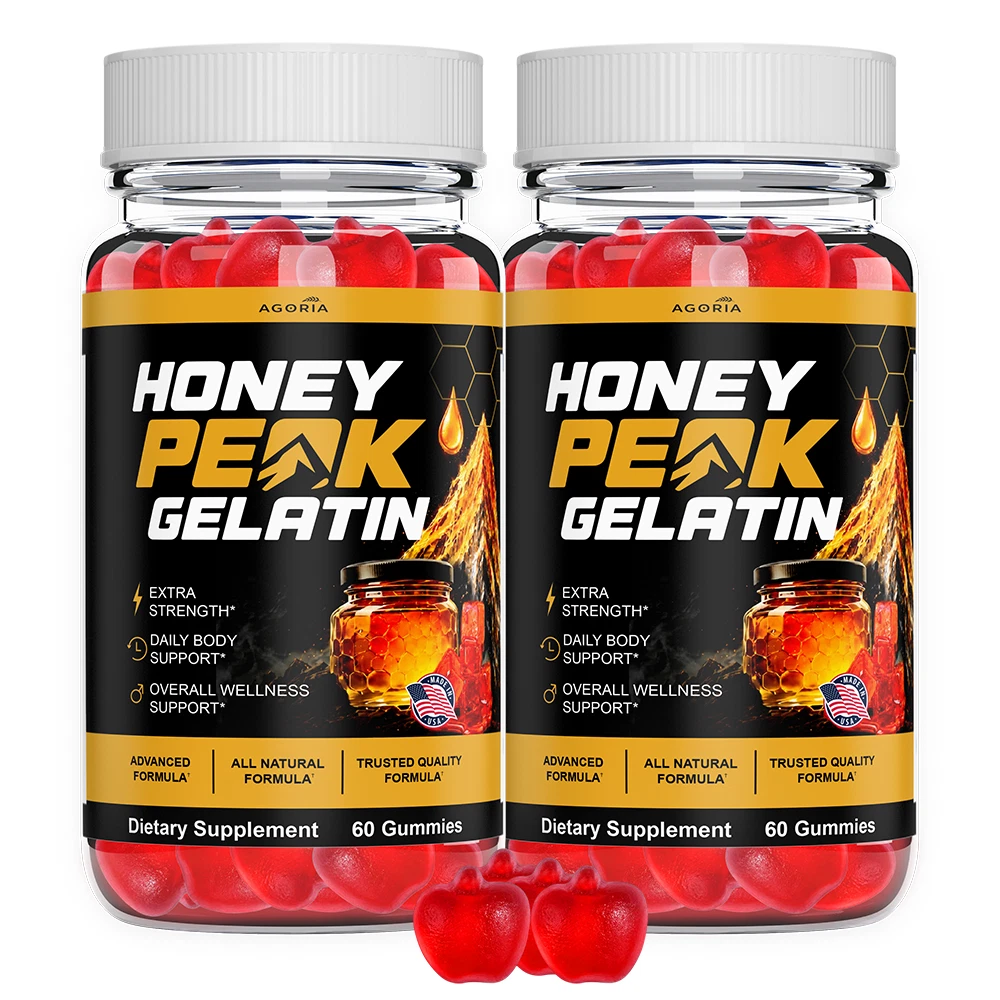 [04020FC9] (2 Pack) Honey Peak Gelatin Male Gummies, HoneyPeak Gelatin Health Support Gummy