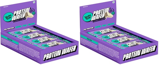 [BRSRYZAOAV4GCCIZ] Yogabar 10g Protein Wafer Bars | Cookies & Cream Flavor | 0% Maida | Made with Millets | Crunchy High Protein Bars | 40g Each | Pack of 20
