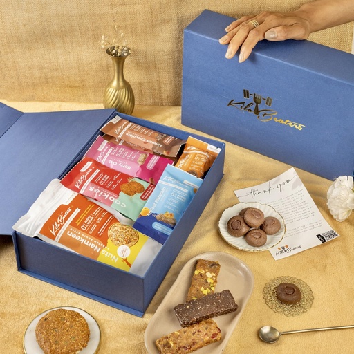 [BRSREAQPBZ5AG2TJ] Kilobeaters Snack Box 16 Keto-Friendly Snacks | High Protein Bars, Cookies & Nuts | Berry Fix, Apricot Fix, Almond Chocolate, Amaranth & Chocolate Cookies, Date Toffee, Nuts Namkeen, Ditch The Candy
