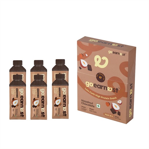 [BRSRGCQOOQFA4H3A] Goearnest Hazelnut Chocolate Low Carb, High Protein Snack | 9g Protein, 5g Net Carbs | No Added Sugar, High Fibre, Gluten Free | 30g