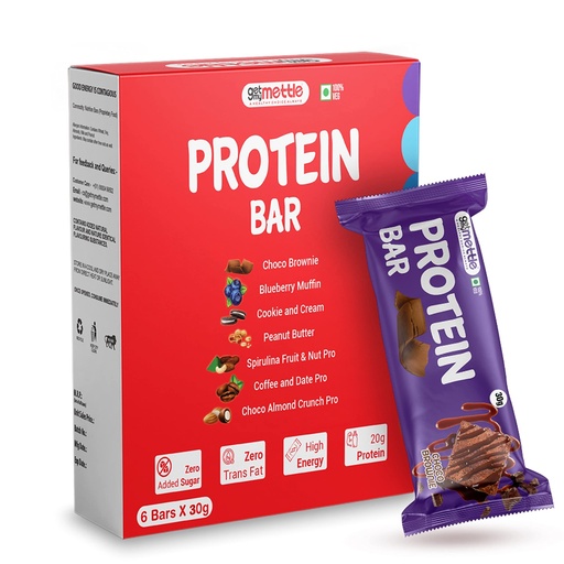 [BRSWYYICOUMB43YZ] Mettle Choco Brownie Protein Bars | Each 30g Bar | Protein Bars (180 g, Choco Brownie)