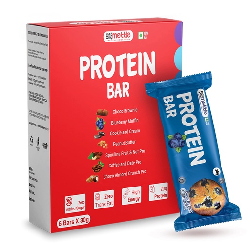[BRSWYYICOUMAMADL] Mettle Blueberry Muffin Protein bars | Each 30g Bar | Protein Bars (180 g, Blueberry Muffin)