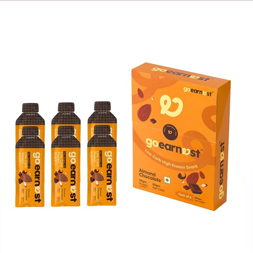 [BRSRGCQPDEMBACYU] Goearnest Almond Chocolate Low Carb, High Protein Snack | 9g Protein, 5g Net Carbs | No Added Sugar, High Fibre, Gluten Free | 30g
