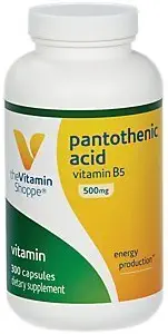 [BRSWIYTYOEDROCLO] The Vitamin Shoppe Pantothenic Acid 500MG, with Vitamin B5, Supports Energy Production & Hair, Skin, Nails, Once Daily (300 Capsules)