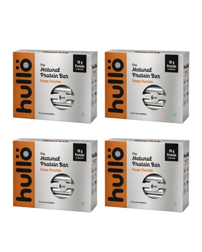 [BRSRYFT6C4FQ2YD2] Hullo The Natural Protein Bar | High Fiber & Rich in Omega 3, 6, and 9 | Healthy Snack for Gym, Office & Travel | Dairy Free, Soy Free & Non Ultra Processed (Pack of 24, Chocolate Orange)