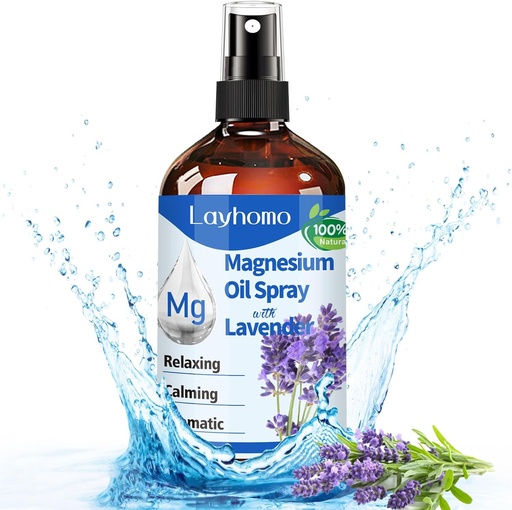 [BRSRAZARB4NGYYAU] Espray de aceite de magnesio para dormir, Magnesio puro para pies, músculos relajantes " relajante, dolor, concentración de ultra con lavanda-200ML