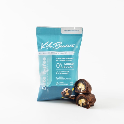 [BRSROGIRA57G2YLA] Kilobeaters Healthy Chocolate Bites with Dates, Sugar Free, Instant Energy Chews, No Preservatives - Pack of 6 (60 GMS Each)
