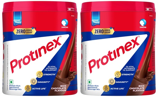 [BRSROHT2CMCRQA3G] Protinex Health And Nutritional Protein Drink Mix For Adults-(Rich Chocolate Flavor, 400 Gms, Jar) with 25 Vital Nutrients to Support Strength, Immunity & Active Life (Pack of 2)