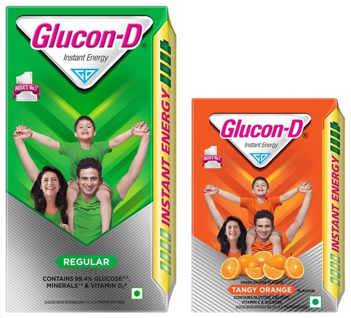 [BRSROFQNBYFWK33H] Glucon-D Instant Energy, Regular Pack - 1 kg & Glucon-D Instant Energy Health Drink Tangy Orange - 200gm Refill