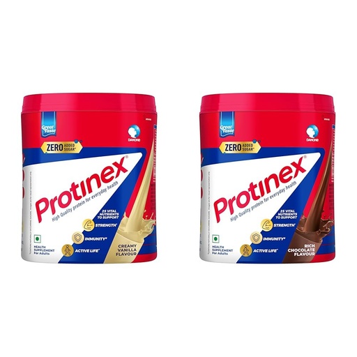 [BRSW2FAFAUFQA2TV] Protinex Health Pack - Creamy Vanilla 400g + Rich Chocolate 400g | 25 Vital Nutrients | For Strength & Immunity | Daily Protein Supplement