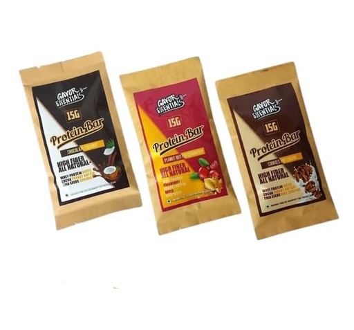 [BRSRE2Y3BN5R4YLU] Gayor Essentials - Protein Bars (Each 15 g, Pack of 3) | No Preservatives, High Protein, Sugarfree & No Artificial Sweeteners,Gluten Free, All Natural Ingredients, Rich In fiber, Travel and Healthy Snacks