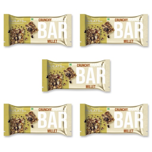 [BRSRYYI7CACWEHQ2] NUEATS co. Crunchy Granola Bar Millet Nutritious Millet Snack with Oats, Nuts & Seeds Healthy Energy Bar for Work, Gym, Travel & Everyday Active Lifestyle Fuel Pack of 5