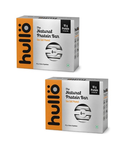 [BRSRYFT6BMMA4FI4] Hullo The Natural Protein Bar | High Fiber & Rich in Omega 3, 6, and 9 | Healthy Snack for Gym, Office & Travel | Dairy Free, Soy Free & Non Ultra Processed (Pack of 12, Sea Salt Peanut)