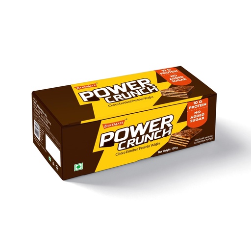 [BRSRYFLQBB6AG2QZ] BAKEMATE Power Crunch Protein Wafer Bars | No Added Sugar | High Protein & High Fiber | 100% Vegetarian 120 g