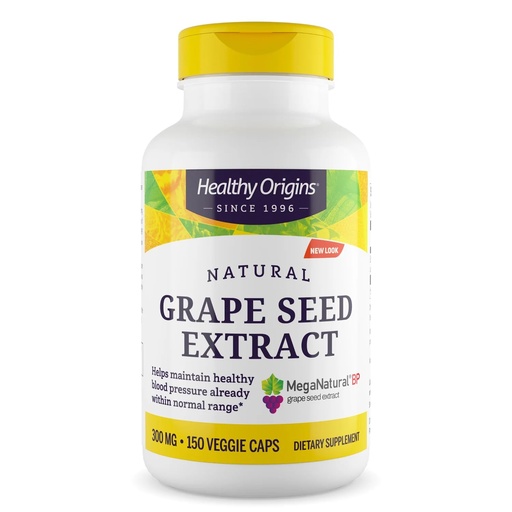 [BRSWIYILOUBRUHTO] Healthy Origins Grape Seed Extract 300 mg, 150 Veggie Capsules - MegaNatural-BP, Made from California Grapes, Supports Metabolic & Heart Health - High Polyphenol Antioxidant - 5 Month Supply