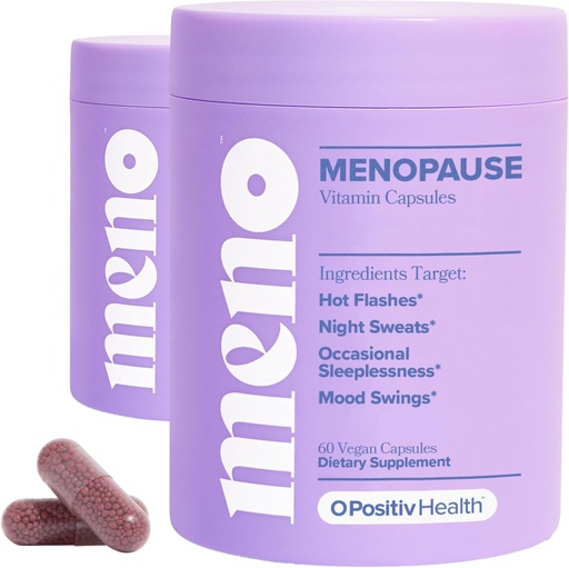 [BRSRAZA2OQHGG3YZ] O Positiv MENO Menopausi vitamiinid - hormoonivaba menopausi lisand naistele - Black Cohosh & Ashwagandha KSM-66 - aitab leevendada kuuma vilkumist, öist higi, meeleolu kiige - 30 serveerimist (2. pakk)