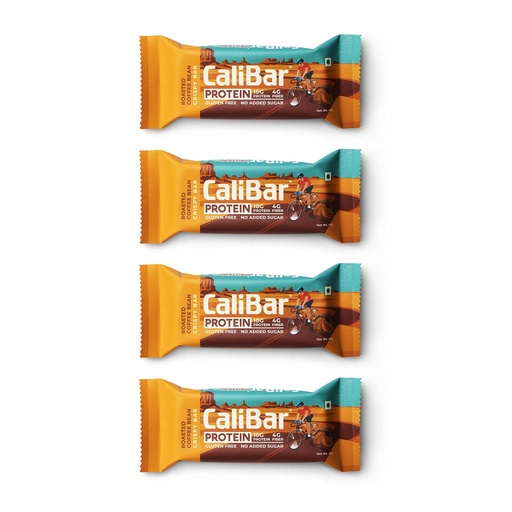 [BRSW2BT6OJ6BGETG] CaliBar 10G Protein Bar - Roasted Coffee Bean Crispy Bar (Pack Of 4)|With Real Coffee, No Added Sugar, Gluten-Free, 4G Fiber, Delicious Taste & 100% Veg.|Guilt-Free Snacking (40Gm X 4 Bars)